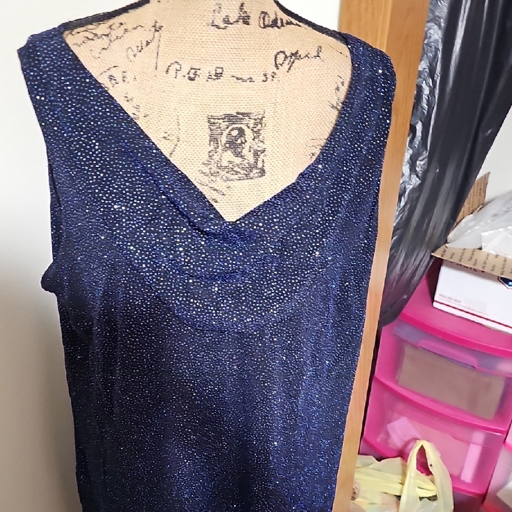 Sparkling Midnight Blue Backless Dress - Picture 2 of 3